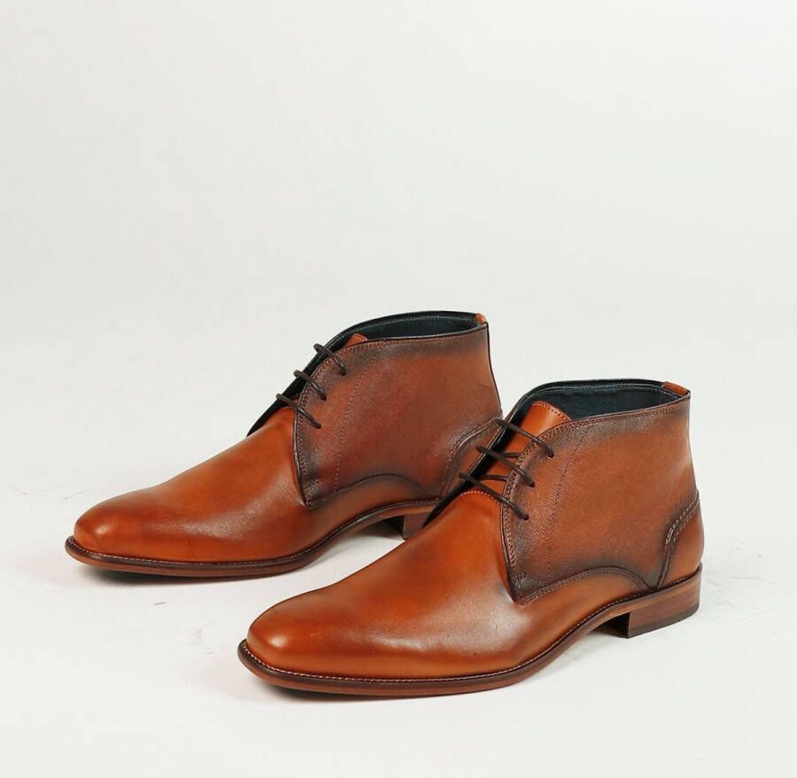 Manfield Heren Cognac hoge veterboots - Foto 4