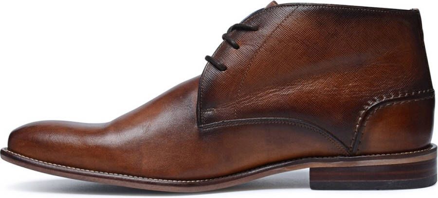 Manfield Heren Cognac hoge veterboots - Foto 6