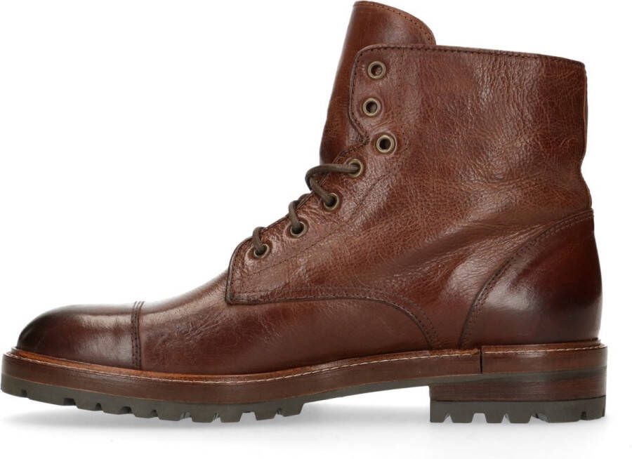 Manfield Heren Cognac leren veterboots