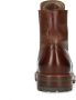 Manfield Heren Cognac leren veterboots met imitatiebont - Thumbnail 4