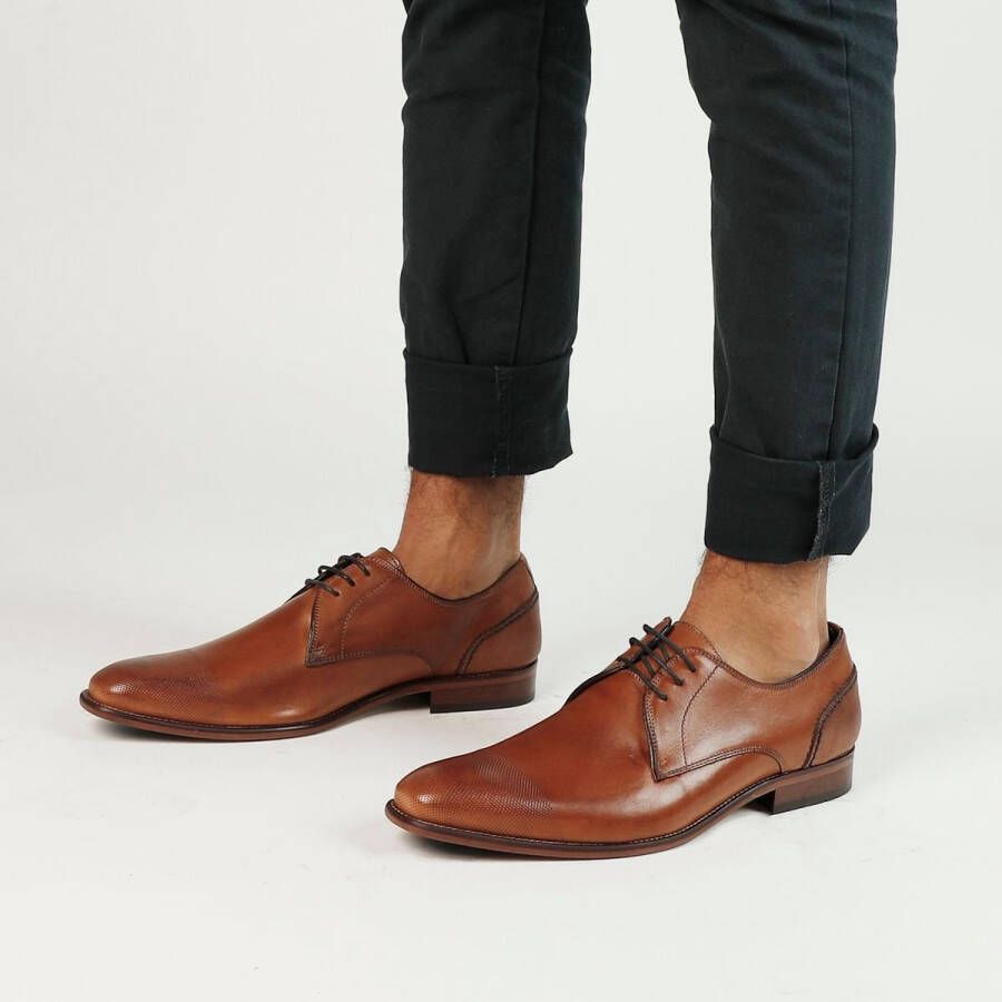 Manfield Heren Cognac veterschoenen - Foto 11