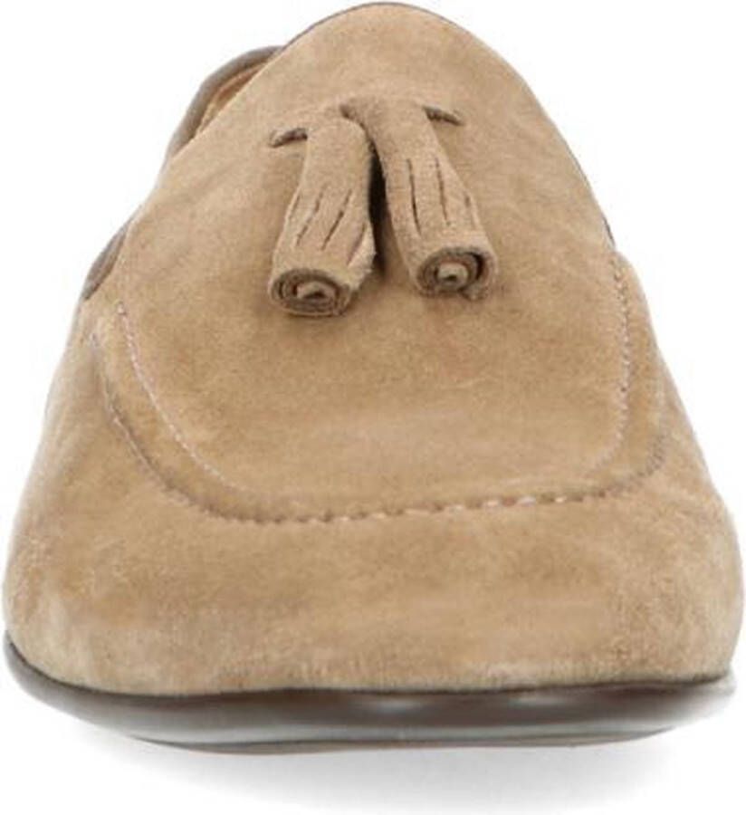 Manfield Heren Taupe suède loafers met kwastjes - Foto 2