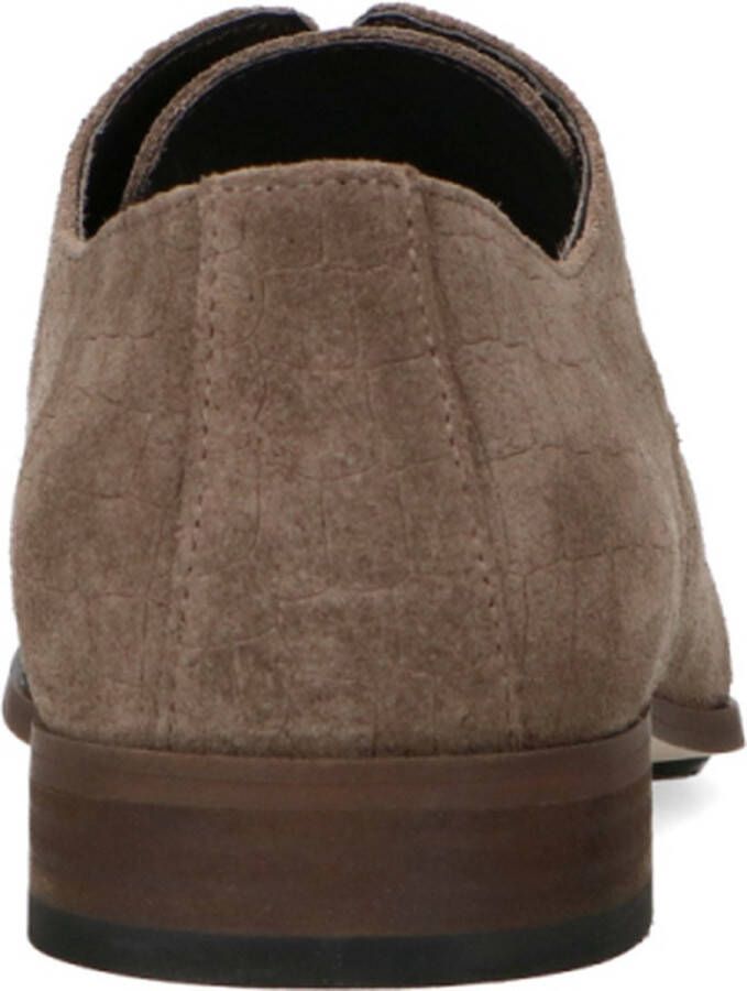 Manfield Heren Taupe suède veterschoenen
