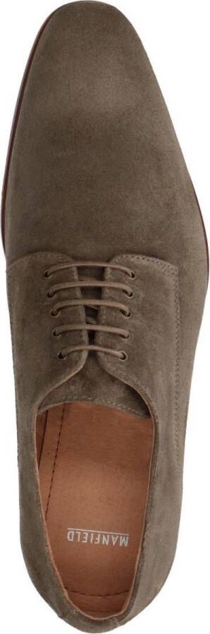 Manfield Heren Taupe suède veterschoenen - Foto 6