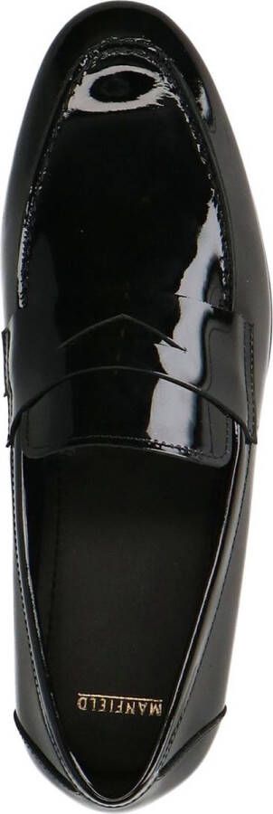 Manfield Heren Zwarte lakleren loafers