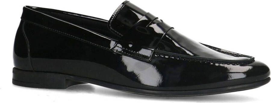 Manfield Heren Zwarte lakleren loafers