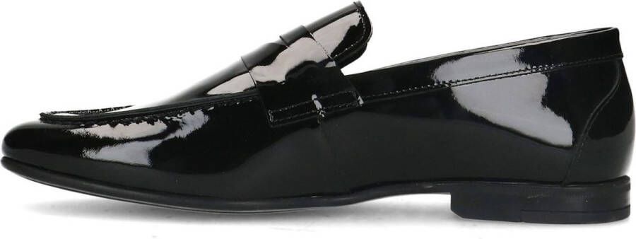 Manfield Heren Zwarte lakleren loafers
