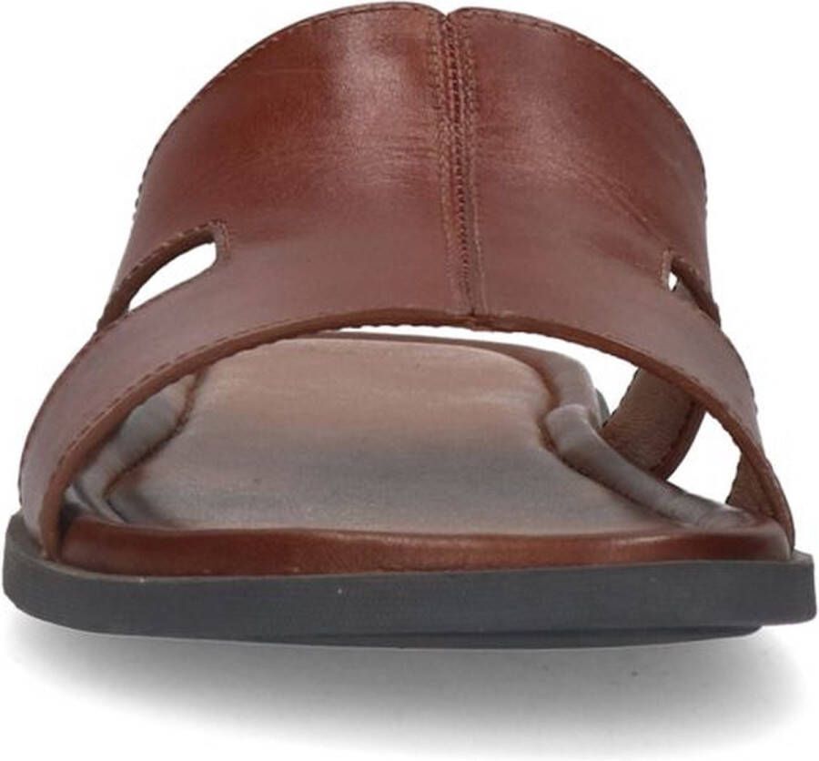 Manfield Heren Zwarte leren slippers