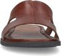 Manfield Heren Zwarte leren slippers - Thumbnail 5