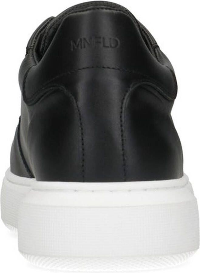Manfield Heren Zwarte leren sneakers