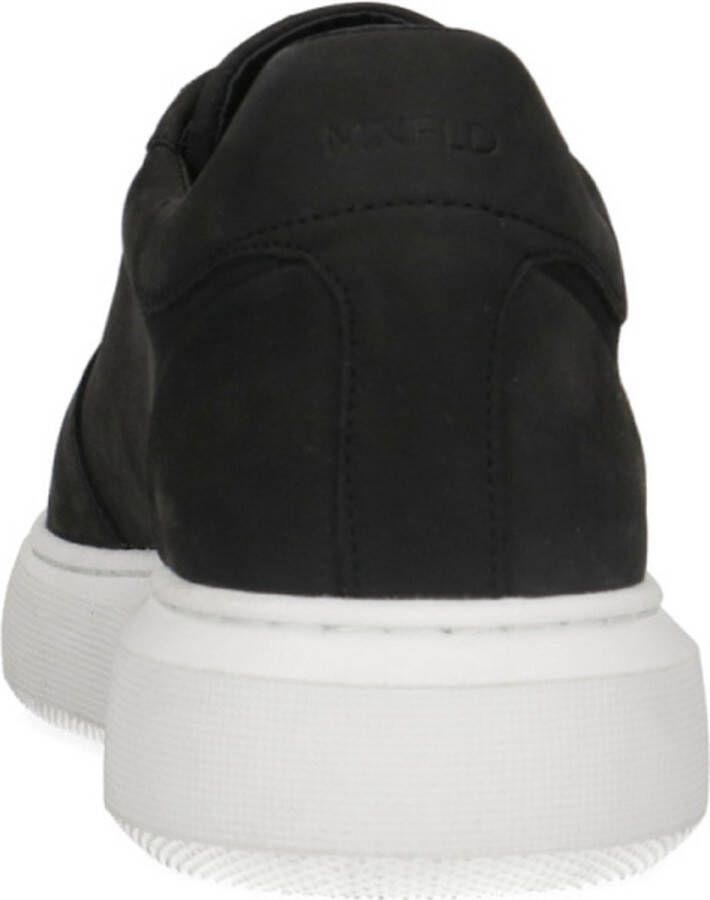 Manfield Heren Zwarte leren sneakers
