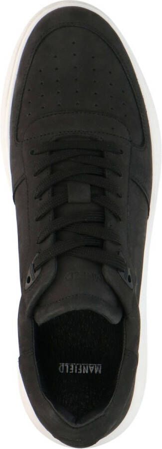 Manfield Heren Zwarte leren sneakers