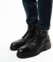 Manfield Heren Zwarte leren veterboots - Thumbnail 9