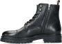 Manfield Heren Zwarte leren veterboots - Thumbnail 5