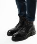 Manfield Heren Zwarte leren veterboots - Thumbnail 10