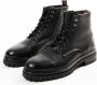 Manfield Heren Zwarte leren veterboots - Thumbnail 9