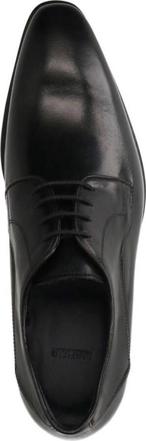 Manfield Heren Zwarte leren veterschoenen