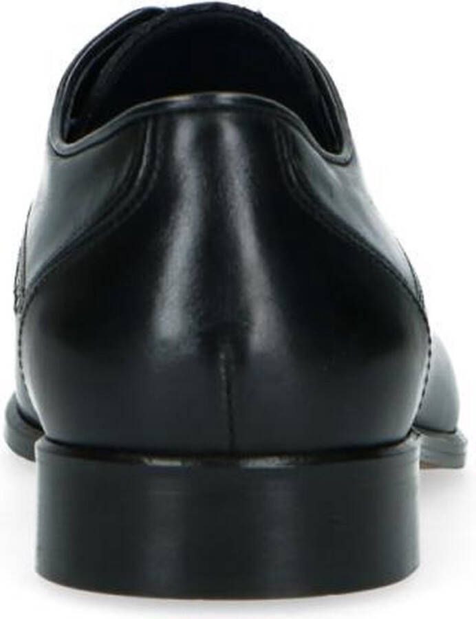 Manfield Heren Zwarte leren veterschoenen