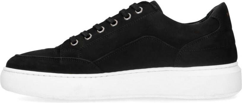 Manfield Heren Zwarte nubuck sneakers