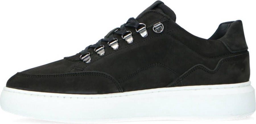 Manfield Heren Zwarte nubuck sneakers