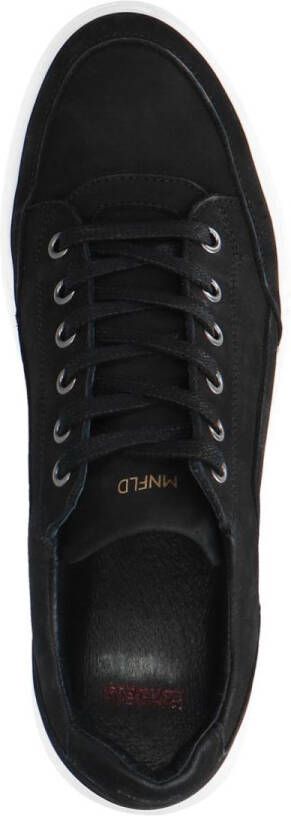Manfield Heren Zwarte nubuck sneakers