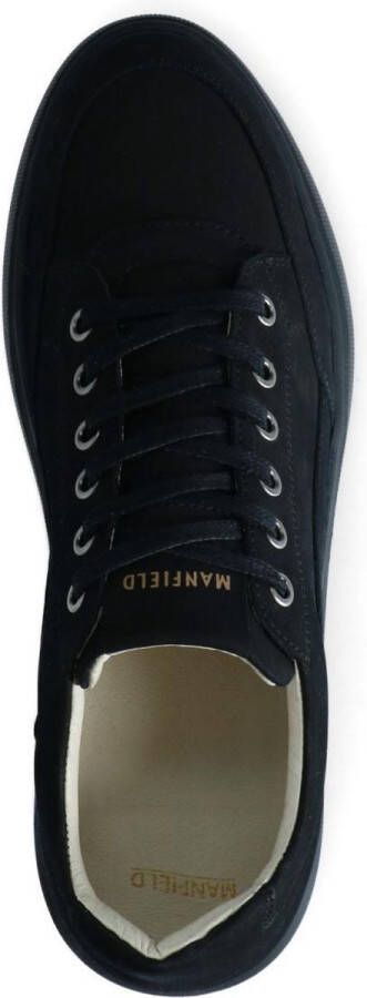 Manfield Heren Zwarte nubuck sneakers