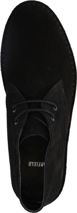 Manfield Heren Zwarte suède desert boots
