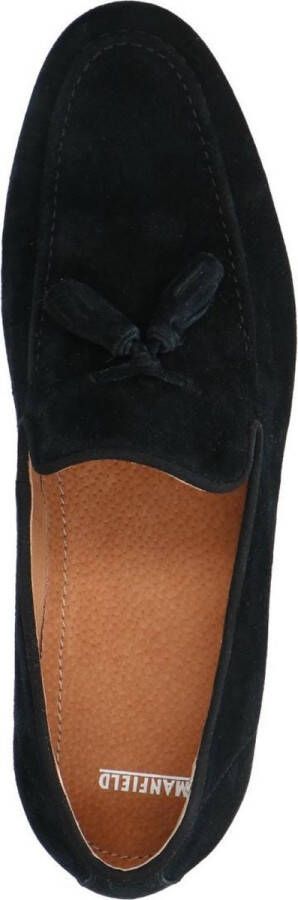 Manfield Heren Zwarte suède loafers met kwastjes - Foto 6
