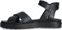 Manfield Dames Zwarte leren sandalen met gekruiste banden - Thumbnail 4