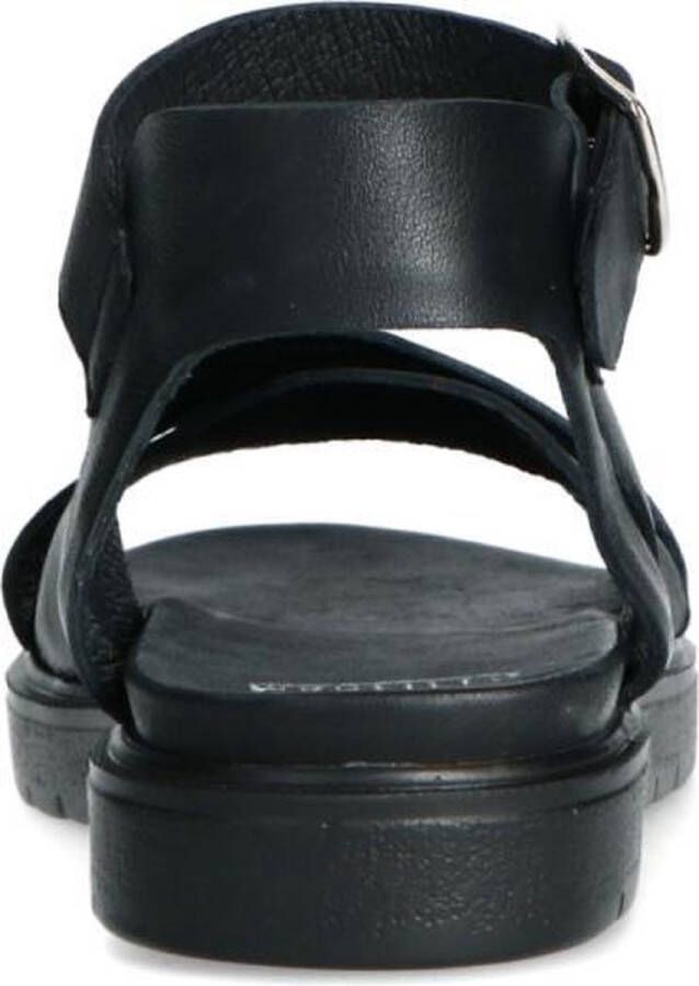 Manfield Dames Zwarte leren sandalen met gekruiste banden - Foto 7