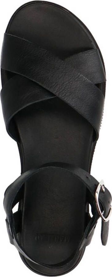 Manfield Leren Dames Sandalen Zwart