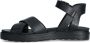 Manfield Dames Zwarte leren sandalen met gekruiste banden - Thumbnail 3