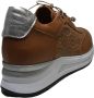 Manlisa lederen bloemenprint comfort sneakers S247-2264 camel - Thumbnail 4
