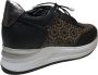 Manlisa lederen bloemenprint comfort sneakers S247-2264 zwart - Thumbnail 2