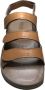 Manlisa platte lederen comfort sandalen 4 velcro's 504 camel geschikt losse steunzolen - Thumbnail 3