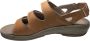 Manlisa platte lederen comfort sandalen 4 velcro's 504 camel geschikt losse steunzolen - Thumbnail 6