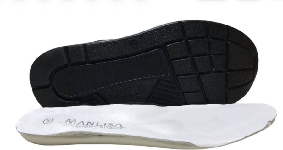 Manlisa veter rits geperforeerde lederen zomer comfort sneakers S247-1705 wit beige combi - Foto 2