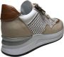 Manlisa veter rits geperforeerde lederen zomer comfort sneakers S247-1705 wit beige combi - Thumbnail 3