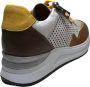 Manlisa veter rits geperforeerde lederen zomer comfort sneakers S247-1705 wit camel combi - Thumbnail 2