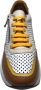 Manlisa veter rits geperforeerde lederen zomer comfort sneakers S247-1705 wit camel combi - Thumbnail 3