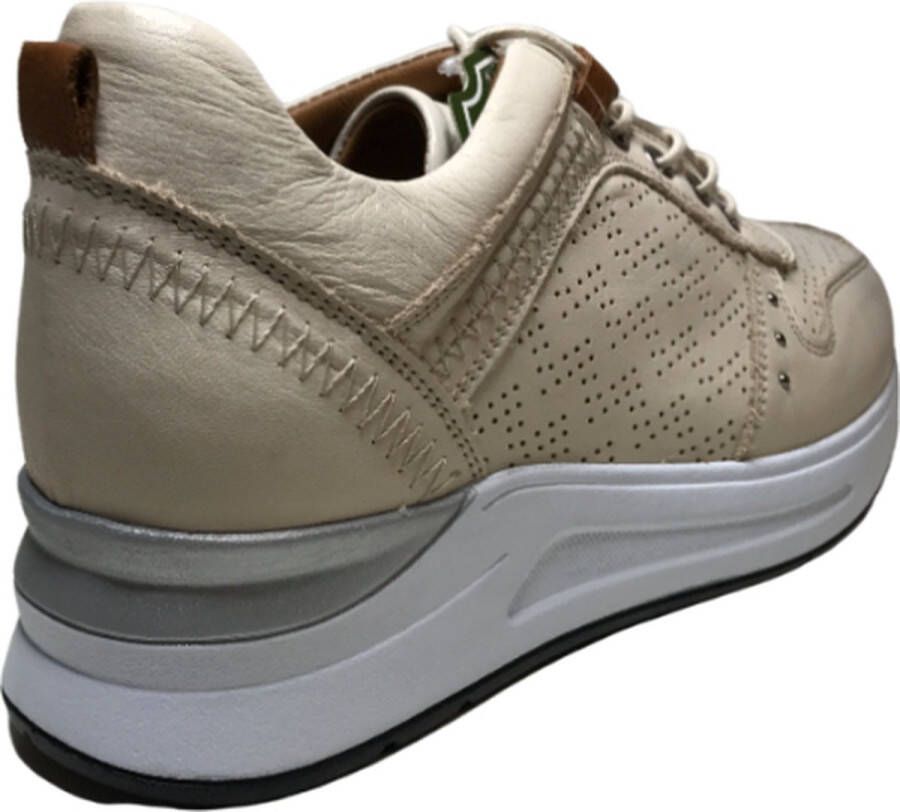 manlisa veters studs lederen comfort sneakers S247-2263 beige