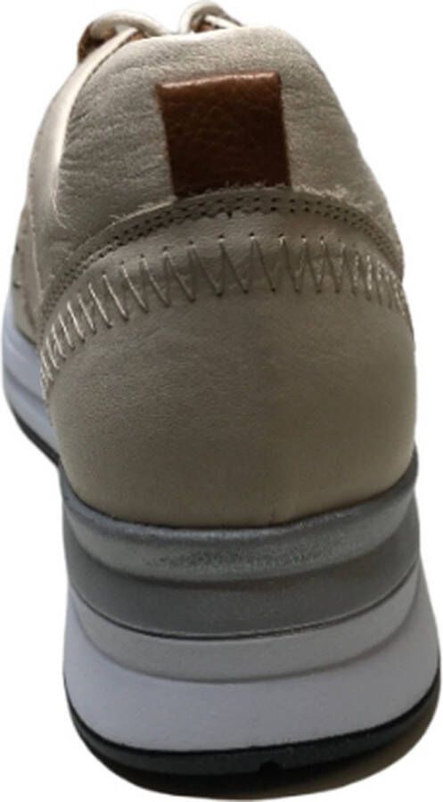 manlisa veters studs lederen comfort sneakers S247-2263 beige