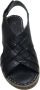 Manlisa vlecht 6 cm sleehak lederen comfort sandalen S204-172 zwart - Thumbnail 3