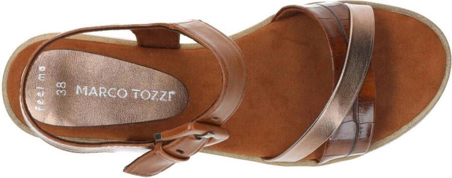Marco Tozzi Dames sandalen Plat cognac