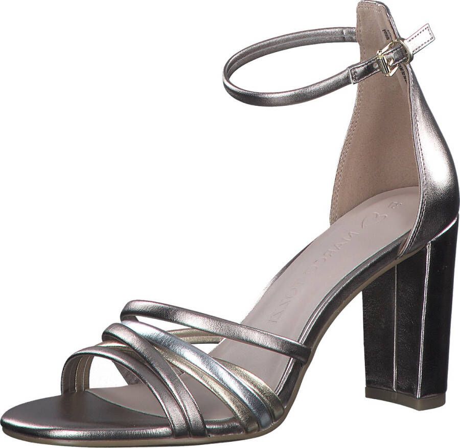 Marco tozzi Gouden Synthetische Sandalette met 9cm Hak Gray Dames
