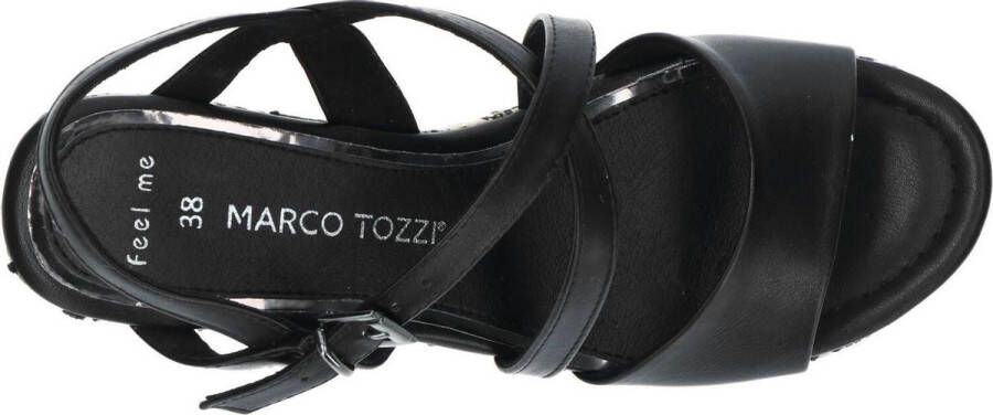 Marco Tozzi Sandalen met sleehak zwart