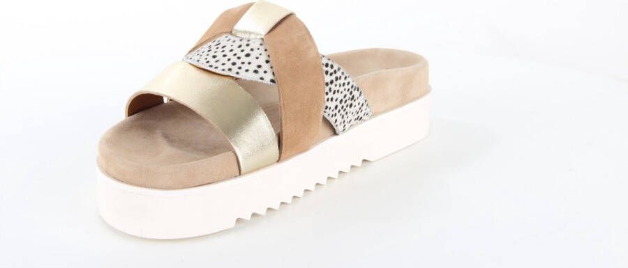 Maruti Bari Slippers Cognac Gold Pixel Offwhite Sandal - Foto 6