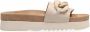 Maruti Witte Leren Slipper met Kettingdetail Beige Dames - Thumbnail 7