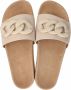 Maruti Witte Leren Slipper met Kettingdetail Beige Dames - Thumbnail 8