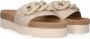 Maruti Witte Leren Slipper met Kettingdetail Beige Dames - Thumbnail 9